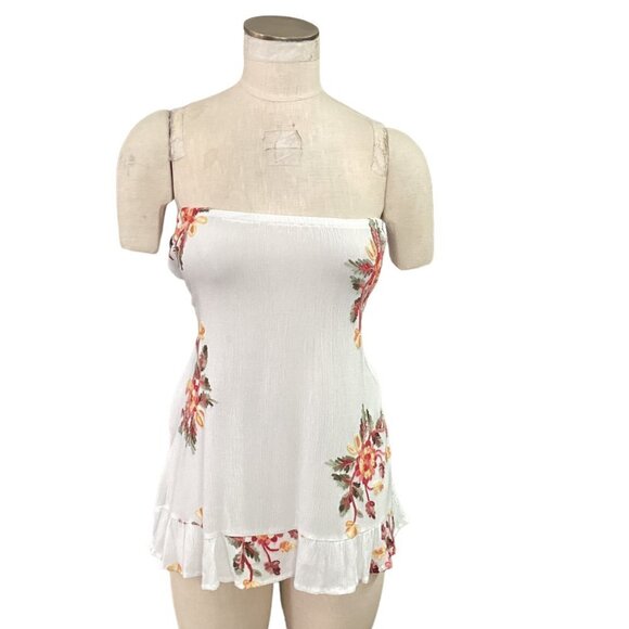 Anthropologie Liv Los Angeles BOHO Peasant Top S Floral Embroidered White 174L - Picture 7 of 11